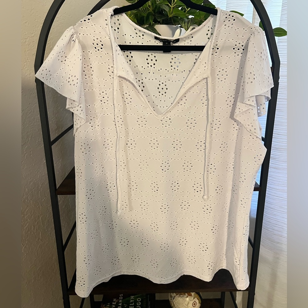 Carolyn Taylor White Eyelet Blouse